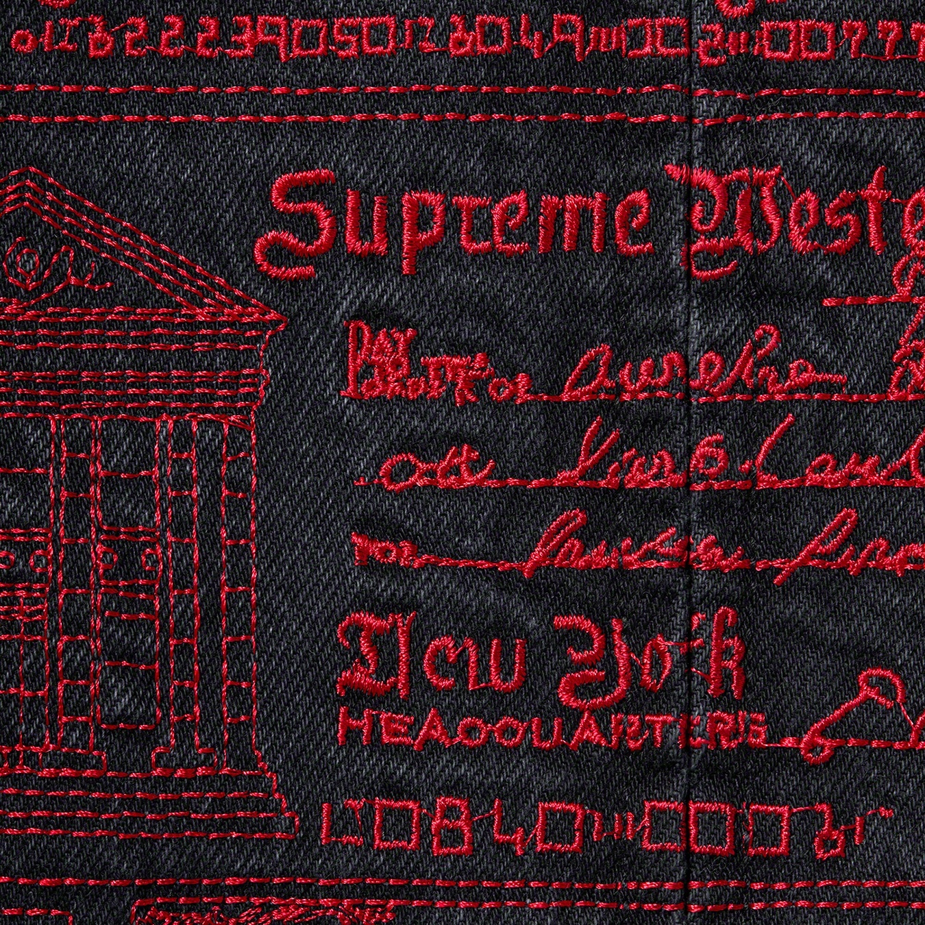Checks Embroidered Denim Jacket view 6